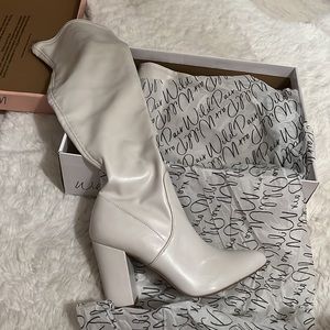 New high boots over knee. Off white color size 8.5
